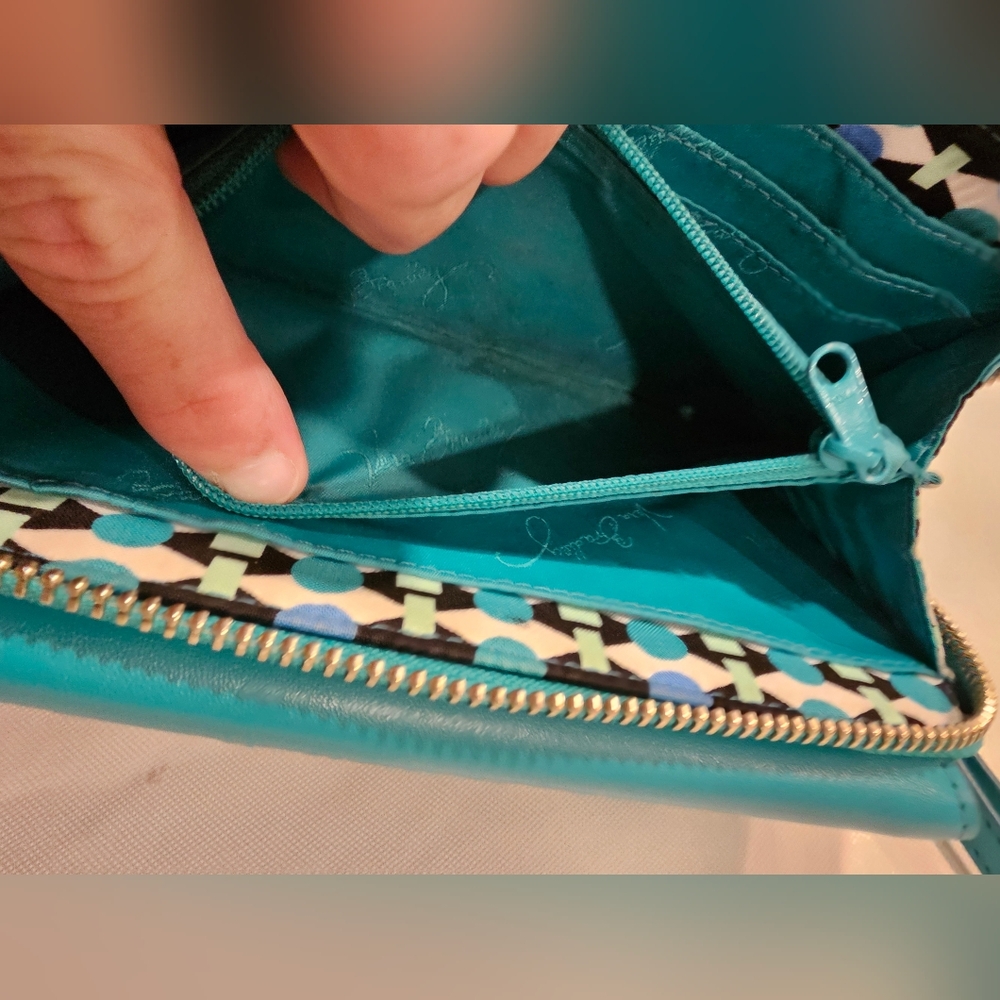Vera Bradley Teal Wristlet Wallet - Picture 8 of 16
